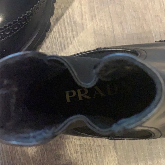 new PRADA Leather Wing-Tip Chelsea Boots - Picture 10 of 12